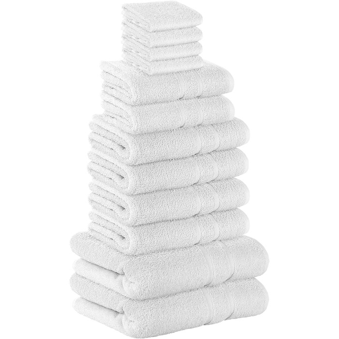 Рушники для гостей / 2 рушники для рук / 4 рушники для душу / 2 рушники для ванни) у наборі махрових рушників преміум-класу з 100 бавовни 500 г/м 12 упаковок (білий), 12 TLG. (4