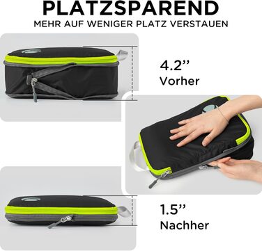 Набір компресійних органайзерів для одягу в подорож Cipway, ультралегкі пакувальні куби для валізи та рюкзака, 8 предметів, чорний
