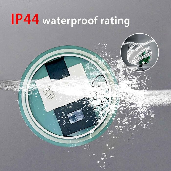 LED дзеркало для ванної кімнати 60x80 см з підсвічуванням, 3 кольори, регулювання яскравості, протитуманне покриття, сенсорне управління