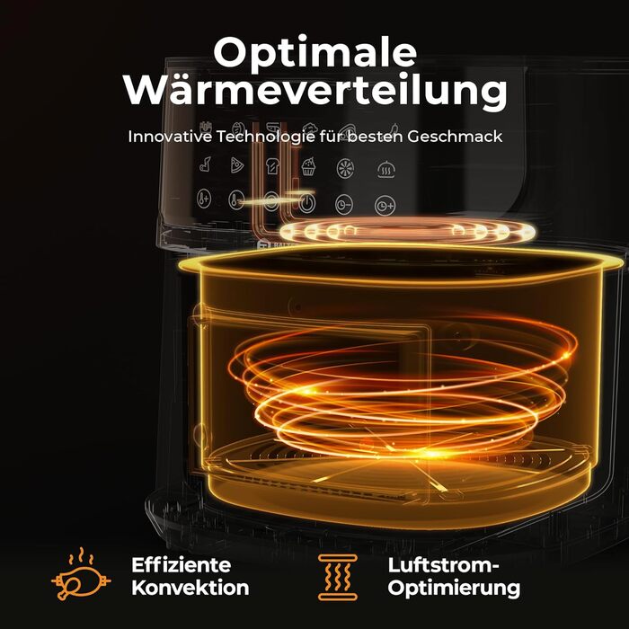 Фритюрниця Balter Airfryer HL-551T 5.5 л, чорна: 12 програм, 100 рецептів, з вікном