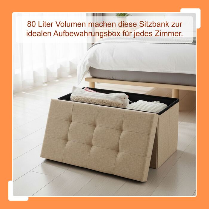 Relaxdays Складний табурет на 80 літрів з МДФ