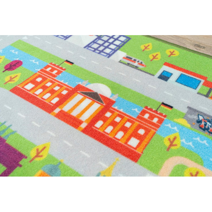 Ігровий килимок Берлін - Ігрові килимки для дитячої кімнати, Ігровий килимок Baby, Дитячий килимок з вуличками, Дитячий ігровий килимок, Обери своє місто - 100x150 см