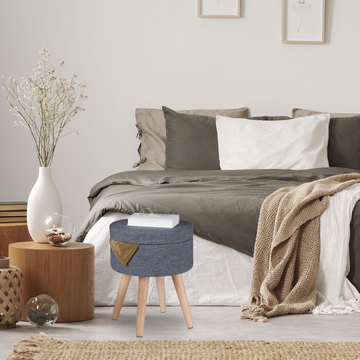 Relaxdays Круглий пуф з функцією столику