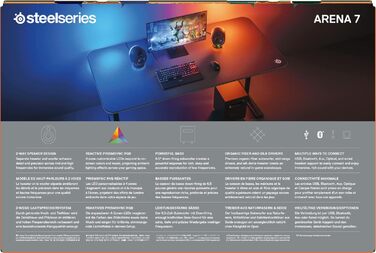 SteelSeries Arena 7 - 2.1-канальна акустична система для геймінгу з RGB підсвічуванням, чорна