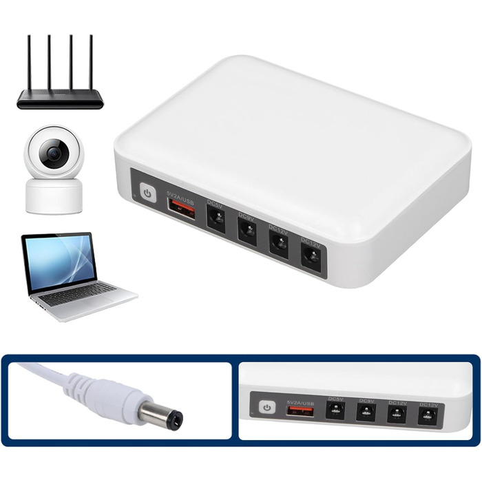 Mini UPS 6000mAh: Безперебійне живлення для роутера, модему, камери (EU-штекер)