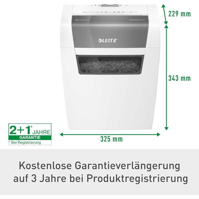 Шредер Leitz IQ Home Aktenvernichter: безпечне знищення документів, P4, 7-6 аркушів, білий, 80340000
