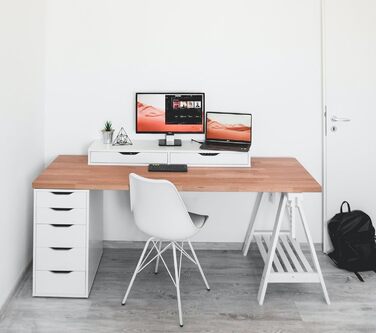 AC Design Їдальні стільці Emanuel, PU/Метал, 2 шт, Білий/Білий, 48,5 x 85,5 x 54 см