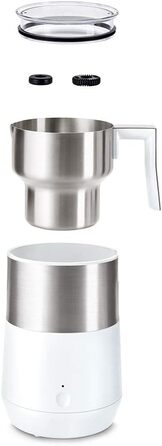 Тчібо Індукційний спінювач молока, без пригорання, миється в посудомийній машині, теплий та холодний молочний пінок, для лате макіато, капучино та какао, кремовий білий