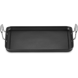 Гриль-пательня LE CREUSET з антипригарним покриттям, 35 см, для всіх типів плит (включно з індукційними), алюміній, сірий/срібний