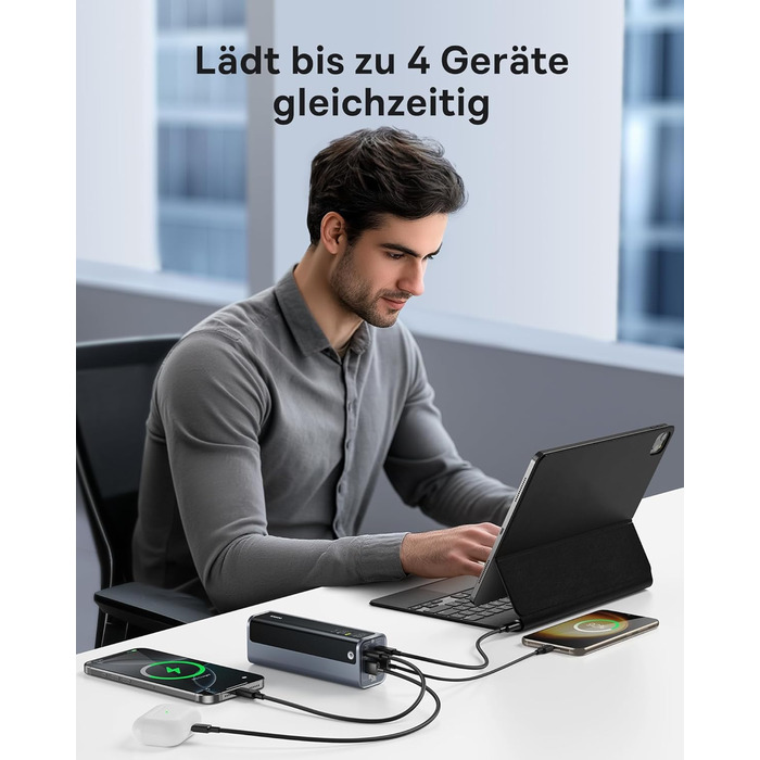 Powerbank Baseus EnerGeek 145W 20800mAh з 2x USB-C PD 3.0 (100W) для ноутбуків, MacBook, iPhone, Samsung, SteamDeck, Digital Display