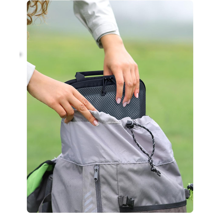 Набір компресійних органайзерів для валізи та рюкзака ECOHUB, 4 шт, з мітками та сіткою, темно-синій