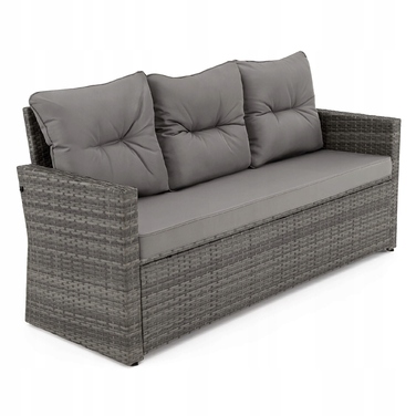 Комплект садових меблів із техноротанга EMWOmeble, сірий, 6 предметів