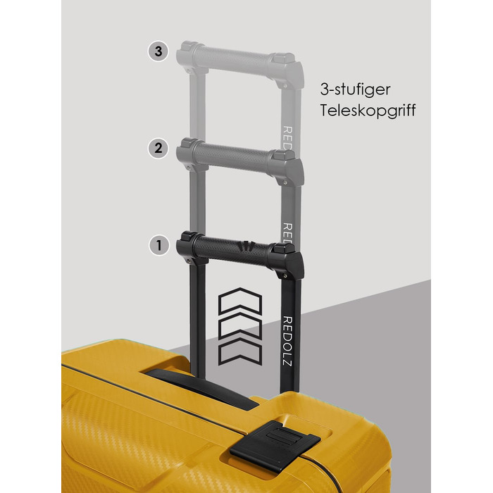 Набір валіз REDOLZ Hartschalen 3-в-1 (L/M/S) з TSA-замком | Жовтий | З поліпропілену | 75/65/55 см