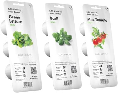 Click and Grow Indoor Garten: Розумний сад для вирощування зелені вдома з LED, 9 капсул (Темно-сірий)
