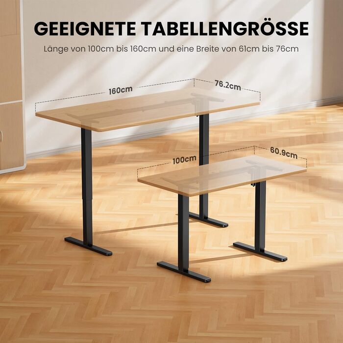 Рама для столу ErGear з регулюванням висоти, 4 пам'яті, чорна