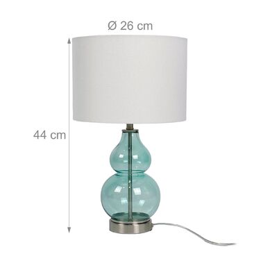 Лампа для столу Relaxdays зі скляною основою та тканинним абажуром