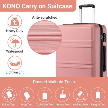 KONO Чемодан-Тролей Рожеве Золото (55 см)