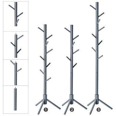 Вішалка для одягу з масиву дерева у формі дерева - сірий / 4