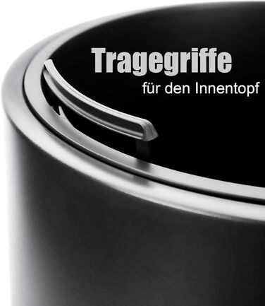 Квітчанка BigDean: стильний горщик з підставкою, діаметр 40 см, чорний, міцний пластик, Made in Europe