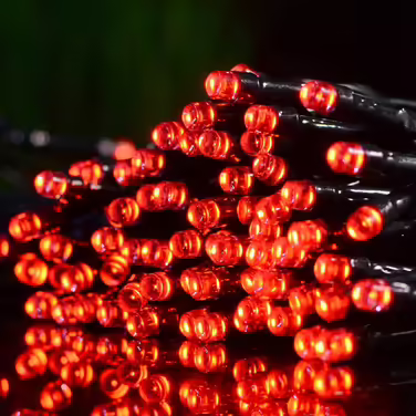 Tuokay Сонячна гірлянда 22м 200 LED, водонепроникна, 8 режимів, для вулиці, декор для саду, балкона, тераси, альтанки, газону, весільна декорація, червона