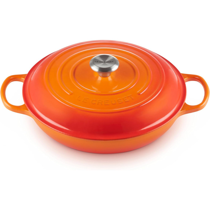 Каструля Le Creuset Signature з чавуну, Ø 30 см, 3,5 л, для всіх типів плит (включно з індукційними), 5,555 кг, Колір: рубіново-червоний