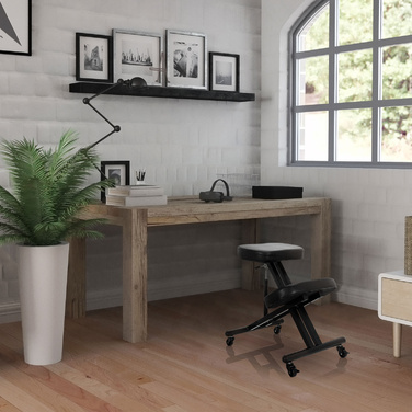 Крісло для ніг/Підставка для ніг ORTHONI з газовим амортизатором, PU, чорний, hjh OFFICE