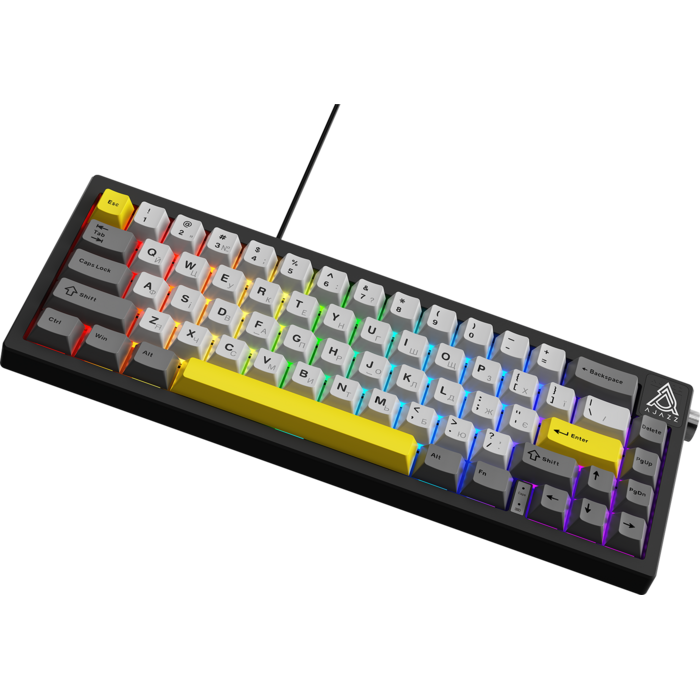 Дротова механічна клавіатура Ajazz AK650 Moon Yellow switches Gray White Yellow (AK650-MY-GWY)