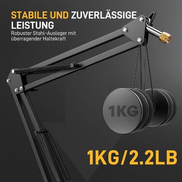 Мікрофон Maono з кріпленням-стійкою для подкастів, геймінгу, стрімінгу та запису - BA20, чорний