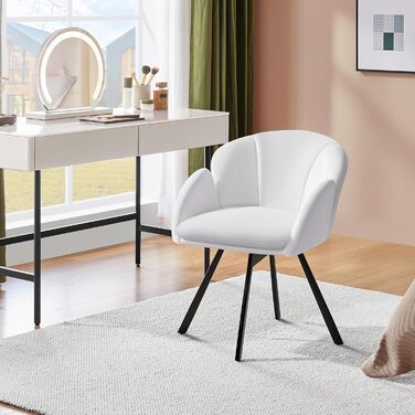 Крісло офісне Yaheetech, біле, 360° обертання, з м'яким сидінням, для дому/офісу