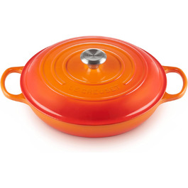 Каструля Le Creuset Signature з чавуну, Ø 30 см, 3,5 л, для всіх типів плит (включно з індукційними), 5,555 кг, Колір: рубіново-червоний
