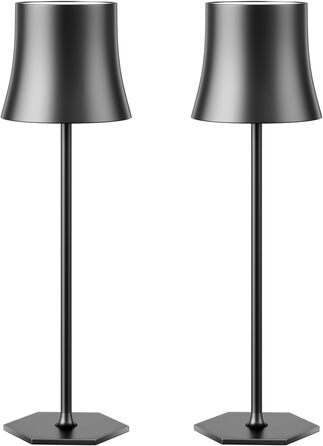 LED-лампа EUARY 2 шт., бездротова, для столу, нічника, офісу, вітальні, внутрішніх та зовнішніх приміщень. 3 кольорові температури, USB-зарядка, чорний колір