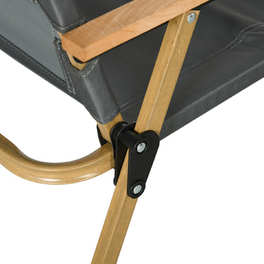 2 розкладні пляжні стільці для кемпінгу, сталевий каркас, імітація дерева, темно-сірий