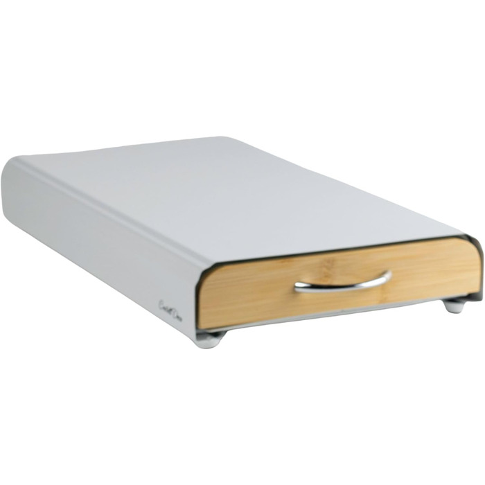 Організатор для капсул Nespresso, металевий, на 50 капсул, білий (з бамбуком)