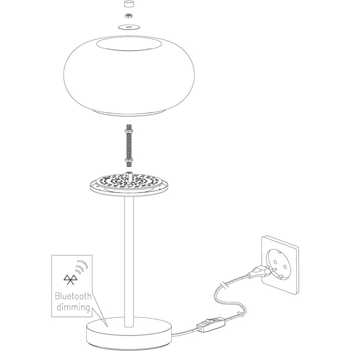 Підвісний світильник EGLO connect LED Optica-C, підвісний світильник для розумного будинку, підвісний світильник зі сталі, колір нікель матовий, скло опаловий матовий білий, Ø 37,5 см, з регулюванням яскравості, білі тони та кольори регулюються (настільна