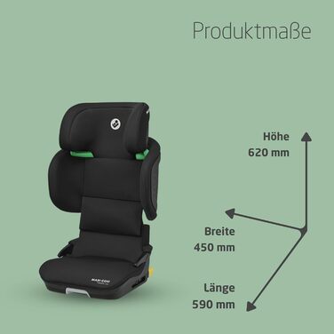 Автокрісло Maxi-Cosi Tanza i-Size, 3,5-12 років, 100-150 см, регулювання підголівника, портативне, з G-CELL захистом, Full Black