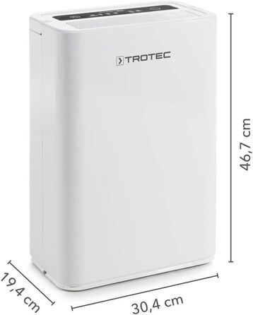 Електричний осушувач повітря TROTEC TTK 52 E продуктивність 16 л/добу площа 31 м / 78 м з автовідключенням для квартири та спальні 16 л/добу 0,3 кВт