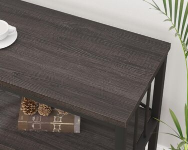 Низька полиця для книг IBF з 3 ящиками, індустріальний стиль, 120x34x74 см, темний дуб