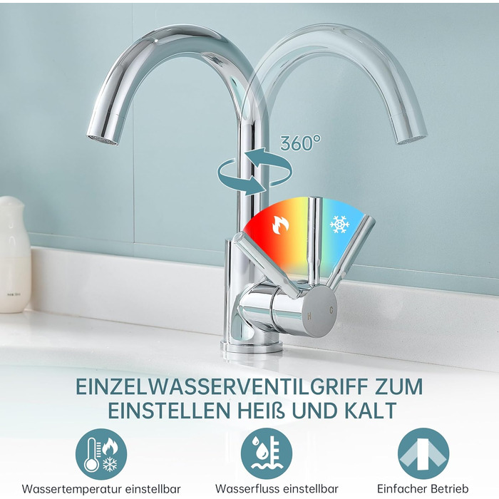 Змішувач для ванної кімнати Fransiton Bad Hoch, водозберігаючий, хром