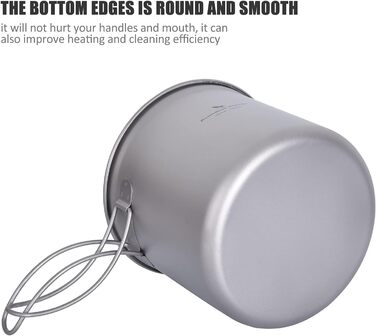 Набір посуду для кемпінгу iBasingo з титану: каструля та сковорода з складаним ручками. Легкий набір для приготування їжі на природі, туризму та пікніків. Модель Ti2052C