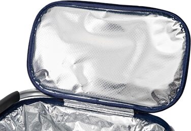 Складна водонепроникна велика сумка для пікніка, покупок або холодильника з ремінцем - 30 л (темно-синя смугастий)