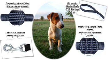 Собачий повідець Twinkys Style, зроблений в Німеччині, гумовий повідець для собак шириною 15 мм для собак вагою до 15 кг - з помаранчевим ремінцем на зап'ясті (10 метрів, Чорний від 15 мм до 15 кг)