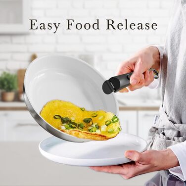 Набір посуду RIOVARM з індукційним покриттям: каструлі та сковороди з знімними ручками, антипригарне гранітне покриття, складна конструкція, кришки з силікону, без PFOA, 16 предметів з нержавіючої сталі