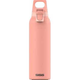Термальна пляшка для пиття Sigg Hot & Cold ONE Light(0,55 л), що не містить забруднюючих речовин і ізольована пляшка для пиття для походів, Термальна пляшка для відпочинку на відкритому повітрі, виготовлена з нержавіючої сталі 18/8 (сором'язливий рожевий) однією рукою