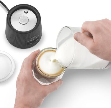 Електричний спінювач молока CASO CappuLatte: гарячий та холодний молочний пінок, 5 функцій, знімний скляний контейнер, для какао та гарячого шоколаду
