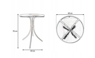 Комплект садових меблів із металу Kontrast, чорний, 3 предмети