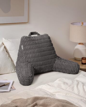 Зручне крісло-мішок Blissful Diary Lesekissen з memory foam для читання та відпочинку, сіре