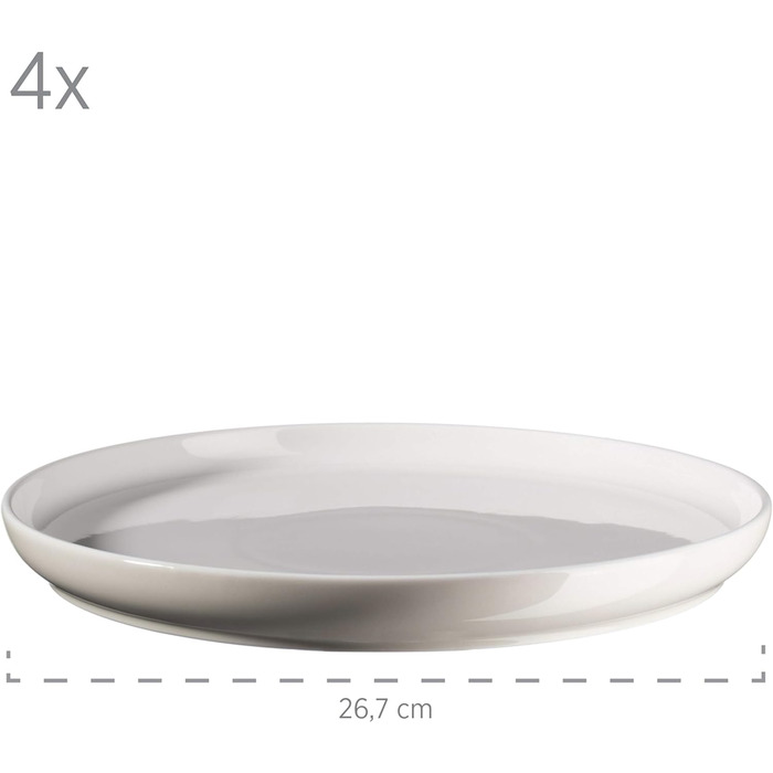 Серія Finaro, набір посуду гастрономічної якості на 4 особи, скандинавський дизайн, комбінований сервіз із 16 предметів, міцна порцеляна, бежевий 931618