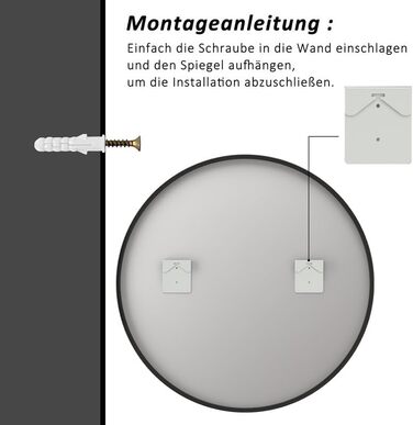 Дзеркало Spiegel для ванної кімнати 40x60 см, чорне, прямокутне, настінне, з металевим каркасом