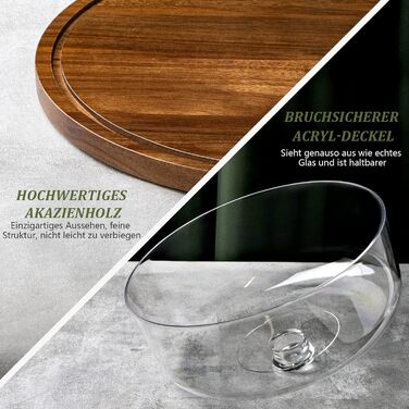 Тортенечка з підставкою, дерев'яний та акриловий тортовий стійкий з кришкою