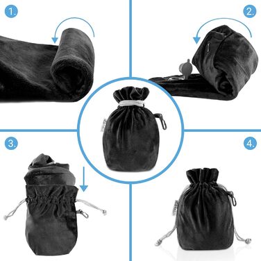 Набір подушок для подорожей - надувні, оксамитово-м'який чохол, 4 шт. и (чорний), 10